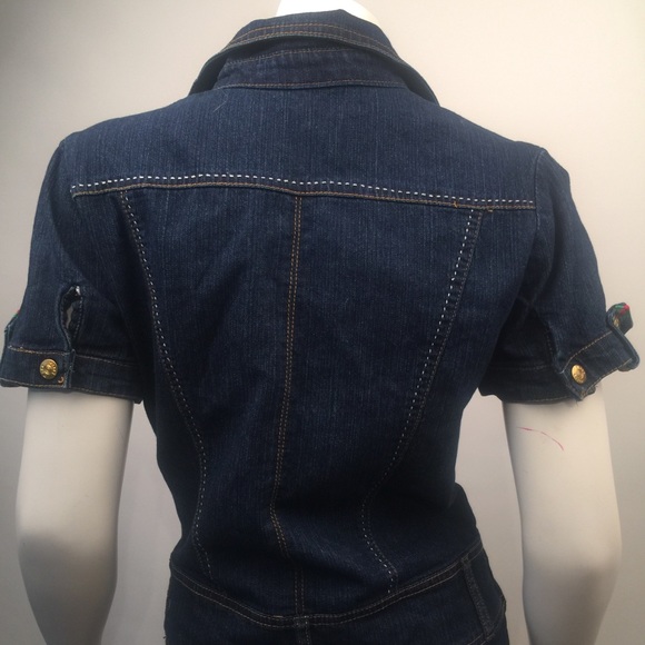 Vega. Jeans Denim Short Jumpsuit Sz M - Picture 7 of 8